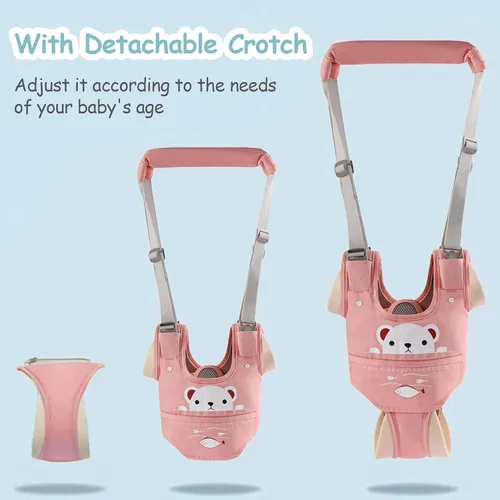 Miniatura 3 de Arnés de mano para caminar para bebé, cinturón ajustable para niños pequeños, arnés para caminar de pie y caminar, ayudante de aprendizaje con Rosa