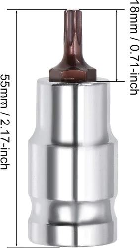 Miniatura 4 de uxcell Longitud del acero 180.4 ft m del zócalo S2 de la broca Torx de la impulsión de 1/2 pulgada T25