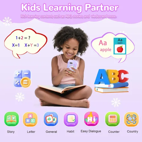 Miniatura 4 de Lapare Juguete de teléfono inteligente para niños para niñas, pantalla táctil de 2.8 pulgadas con doble cámara, juego, reproductor de música