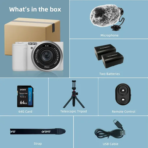 Miniatura 4 de ORDRO Cámaras digitales 5K para fotografía – Cámara creadora de contenido de viaje de 64 MP con zoom óptico 12X y cámara de vlogging de YouTube