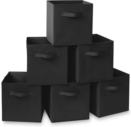 Miniatura 33 de Casafield juego de 6 cubos de almacenamiento plegables de tela, canastas de tela plegables de 11 pulgadas, para estantes, cubos organizadores