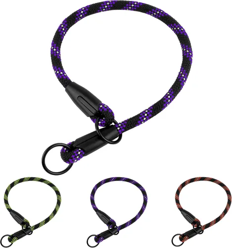Miniatura 9 de BronzeDog Rope Pro - Collar de entrenamiento para perro trenzado sin tirones, collares redondos de liberación rápida para perros pequeños, medianos