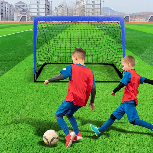 Miniatura 7 de YSSOA Juego de 2 porterías de fútbol portátiles de 4 x 3 pies para patio trasero plegable con bolsa de transporte, perfecto para jóvenes, adultos