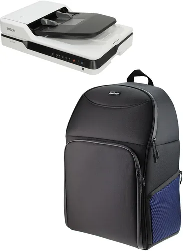 Navitech El escáner móvil portátil negro lleva el caso/mochila mochila compatible con el Plustek Opticbook 3800