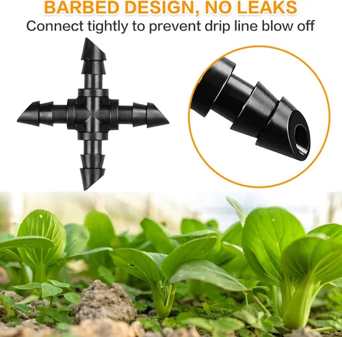 Miniatura 3 de Gardrip Accesorios cruzados de riego por goteo: 45 piezas de púas de 4 vías de riego cruzado de piezas con extremo afilado se adapta a tubos