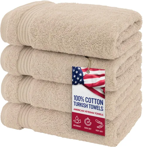 Miniatura 86 de Toalla American Veteran, Juego de Toallas de Mano para Baño de 4, 100% Conjunto de Toallas de Mano Turcas de Algodón, Toallas de Mano Suave