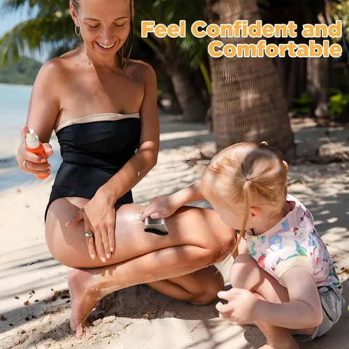 Miniatura 2 de Brocha autobronceadora para rostro y cuerpo, brocha de base Kabuki para maquillaje de piernas impecable, aplicador de bronceado para bronceador