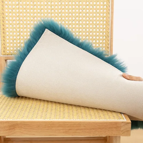 Miniatura 5 de LLB Fundas de Piel de Oveja para Silla Cojines de Silla de Oficina Almohadillas de Silla de Comedor Cojín de Asiento de Silla de Escritorio