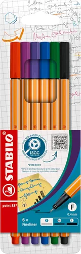 Miniatura 8 de Stabilo 88 set de bolígrafos de 15 colores para bolsa.