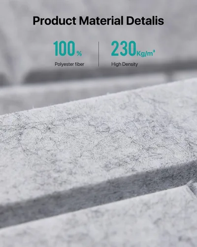 Miniatura 3 de Paneles de Pared Insonorizados Autoadhesivos, Paquete de 18 Paneles Acústicos Paneles Absorbentes de Sonido Panel de Pared de Ladrillo de Alta Gris
