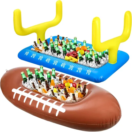 Leitee Enfriador inflable de bebidas de fútbol, decoración de fiesta de fútbol, enfriador de campo inflable, contenedor de comida para barra de