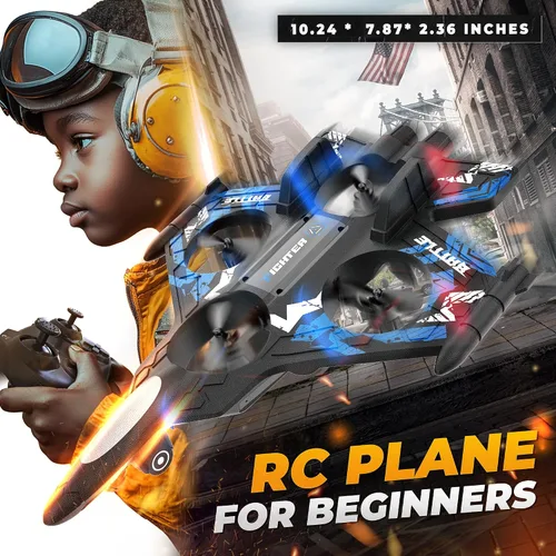 Miniatura 6 de BEZGAR Drones para niños Avión RC de 2.4 GHZ Avión de control remoto, mini helicóptero de avión de acrobacia, juguete de caza de combate de 360°