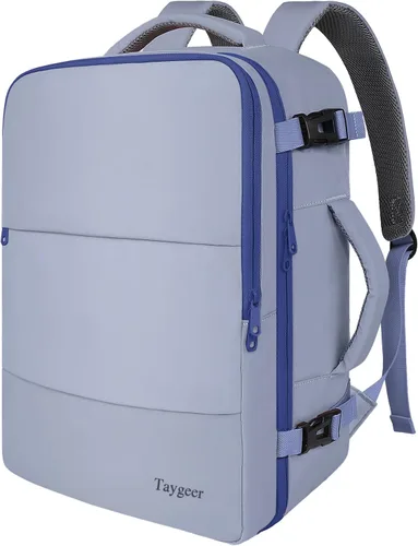 Miniatura 31 de Taygeer - Mochila de viaje para mujeres, mochila de cabina con puerto de carga USB y bolsa para zapatos, mochila TSA para laptop de 15.6 pulgadas
