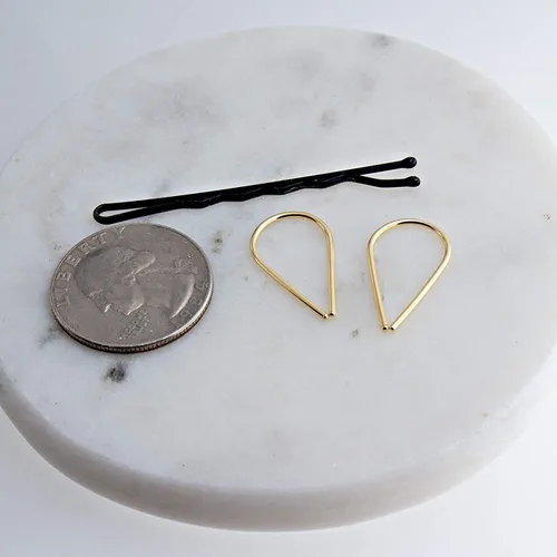 Miniatura 41 de Aretes pequeños de plata de ley 21 GA de 0.472 in con gancho de arco de herradura