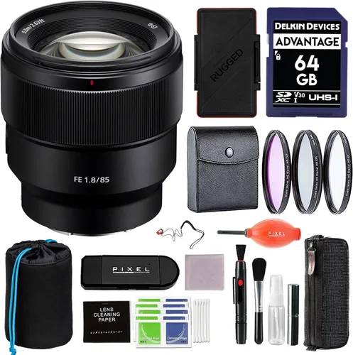 Miniatura 11 de Sony FE 3.346 in f/1.8 lente (SEL85F18/2) paquete con bolsa para lentes Tenba, kit de filtro de 3 piezas de 2.638 in, + más Sony 3.346 in f1.8