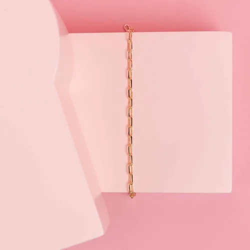 Miniatura 4 de PAVOI Pulsera ajustable chapada en oro de 14 quilates con clipbordilloFigaro para mujer