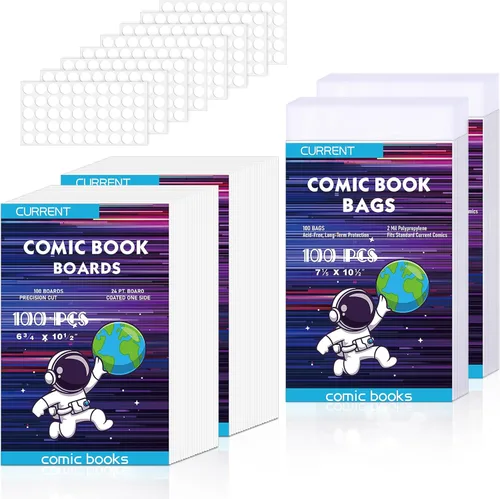 Miniatura 9 de YSCare 100 tableros de cómics, tableros de cómics de tamaño actual, tablero de respaldo sin ácidos, tablero grueso y duradero para archivos