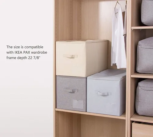 Miniatura 4 de iwill CREATE PRO Paquete de 2 contenedores de almacenamiento plegables de tela para ropa, ropa de cama, juguetes, mantas, organizador de mantas