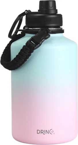 Miniatura 14 de Drinco - Botella de agua de acero inoxidable con boquilla, tapa aislada al vacío, botella de agua de doble pared, de boca ancha