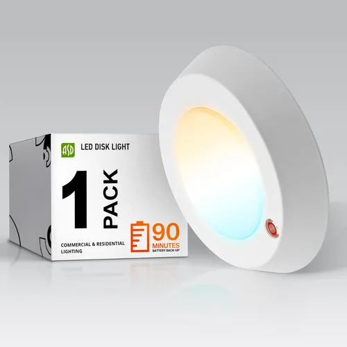 Miniatura 34 de ASD Paquete de 12 luces LED de disco de 6 pulgadas, 15 W 5000 K luz diurna 1300 LM CRI90+, luminaria empotrable regulable de techo, montaje en Blanco