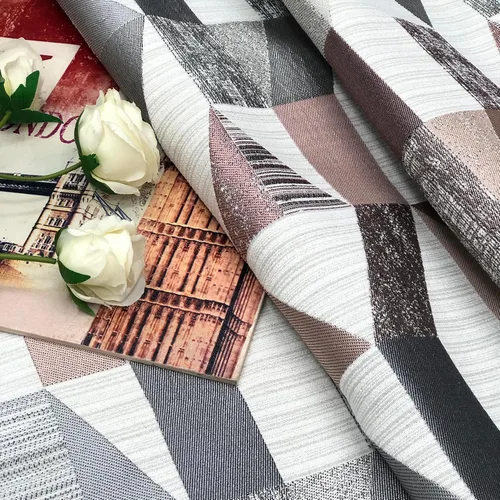 Miniatura 6 de always4u Cortinas geométricas de jacquard con textura de lino sintético, 2 paneles de 84 pulgadas para sala de estar, dormitorio, 54 x 84 pulgadas