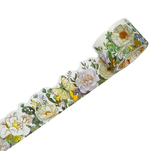 Miniatura 10 de allydrew Cinta washi de lámina dorada metálica floral paisaje, 1.181 in x 9.8 ft, violetas dulces