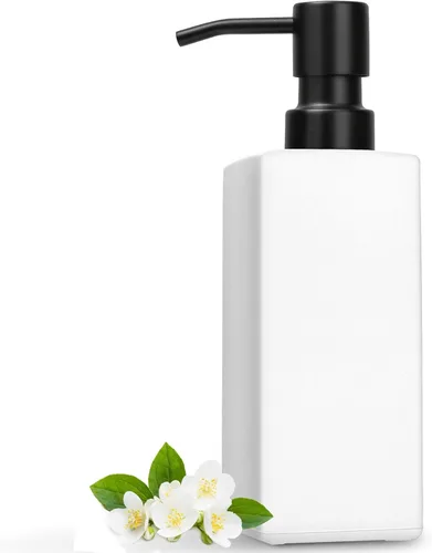 Miniatura 17 de Dispensador de jabón de vidrio ámbar GMISUN, dispensador de jabón de manos con bomba de acero inoxidable para baño, dispensadores de cocina