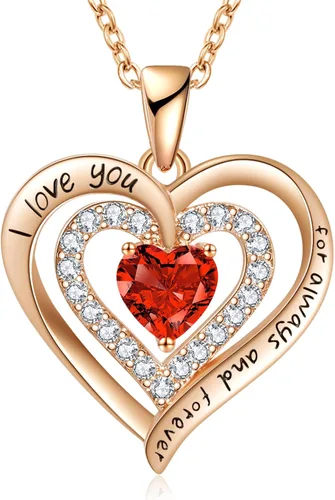 REDBEE Necklaces for Women Birthstone Heart Necklace Jewelry for Wife Girlfriend Woman Necklace