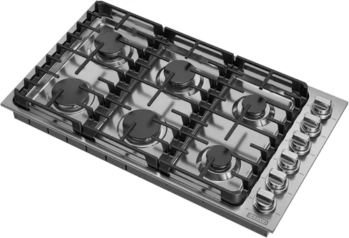 Miniatura 8 de Empava Placa de cocina de gas empotrada de 24 pulgadas con 4 quemadores SABAF sellados, superficie de vidrio templado, convertible a GLP/GN