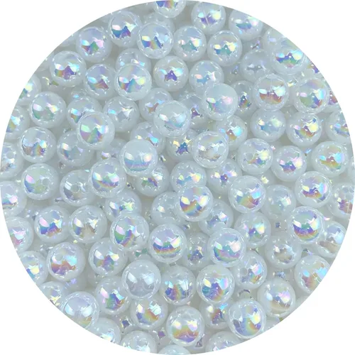Miniatura 23 de Jmassyang 200 cuentas de perlas brillantes de 0.394 pulgadas (0.394 in), color AB, redondas, de plástico, acrílico, espaciador, manualidades