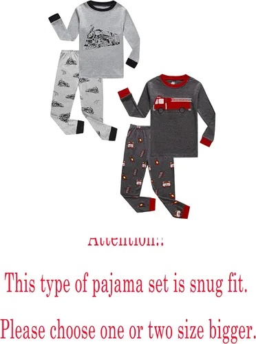Miniatura 2 de Family Feeling - Conjunto de 2 piezas de pijama de Navidad a rayas para niños y niñas, 100% algodón