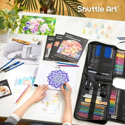 Miniatura 8 de Shuttle Art Kit de dibujo y bloc de bocetos, juego de 116 paquetes completo de dibujo + 260 hojas de bloc de dibujo