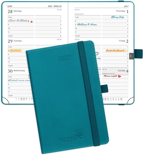 Miniatura 46 de POPRUN Agenda de bolsillo 2026-2027, tamaño del bolso, 4 x 6.25 pulgadas, calendario de bolsillo (julio de 2026 a junio de 2027) para bolso
