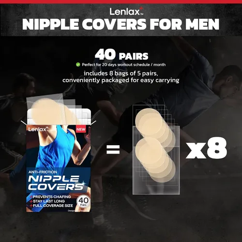 Miniatura 8 de Cubiertas para pezones para correr para hombre, 12 horas + larga duración, cinta adhesiva fuerte para pezones, no se ve debajo de la camisa