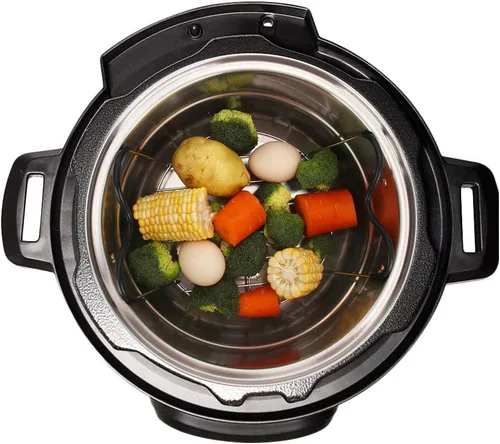 Miniatura 4 de Rejilla Vaporizadora Salvamanteles con Asas de Silicona Resistentes al Calor Compatible con Accesorios de Olla Instantánea de 6 Qt 8 Cuartos