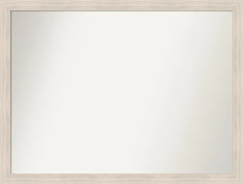 Miniatura 480 de Amanti Art Espejo de baño blanco para sobre el fregadero, 30 x 35 pulgadas, espejo de tocador rectangular estrecho de Eva de oro blanco, marco