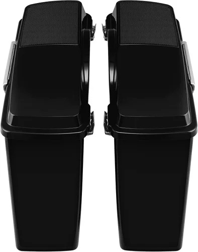 Miniatura 4 de XMT-MOTO - Alforjas rígidas con tapas de altavoz de 6 x 9 pulgadas+soportes de conversión cromados para Harley Davidson modelos Softail 1984-2017