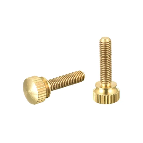 Miniatura 10 de uxcell 2 tornillos moleteados para el pulgar, pernos de hombro de latón M5x8mm, perillas de agarre escalonadas para PC, electrónicos, mecánicos