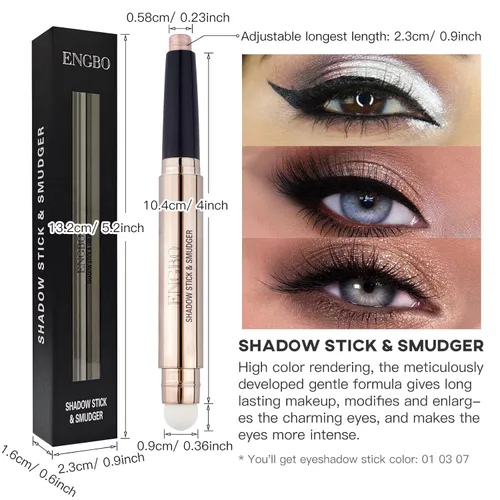 Miniatura 2 de LOKFAR 3 lápices de sombra de ojos en barra de maquillaje cosméticos iluminadores de ojos, lápiz de sombra de ojos en crema giratorio impermeable
