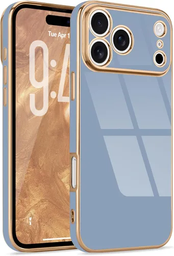 Miniatura 68 de Lafunda Diseñada para iPhone 13 Pro, fundas lujosas con chapado lindo para mujeres y niñas, elegante borde dorado, a prueba de golpes, TPU con funda