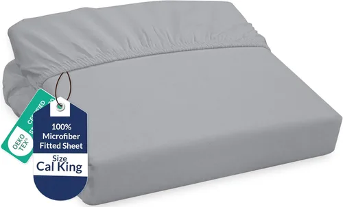 Miniatura 32 de Royale Linens Sábana Bajera King - Microfibra Cepillada Ultra Suave 1800 - Sábanas Inferiores de Lujo Hotelero - Sin Arrugas y Resistente a la Rosa
