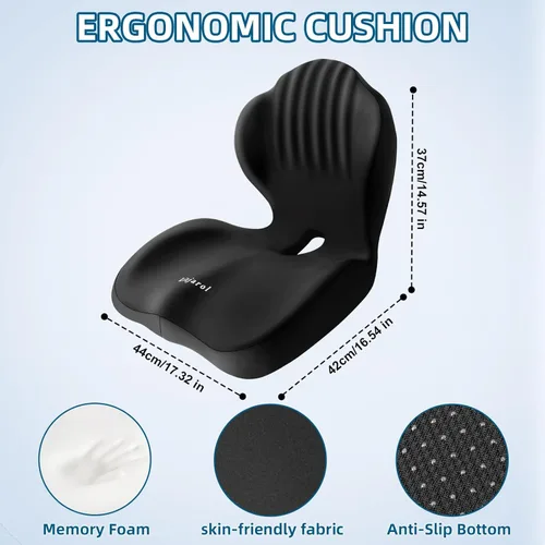 Miniatura 3 de Cojín de Asiento Extra Grande - Cojín de Espuma Viscoelástica para Silla de Oficina, Asiento de Coche, Avión - Alivio del Dolor de Ciática, Cadera