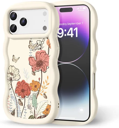 Miniatura 148 de Compatible con iPhone SE/8/7 Funda para Mujeres y Niñas, Marco Ondulado Rizado con Patrón Lindo, Estética Delgada Suave Silicona TPU Parachoques