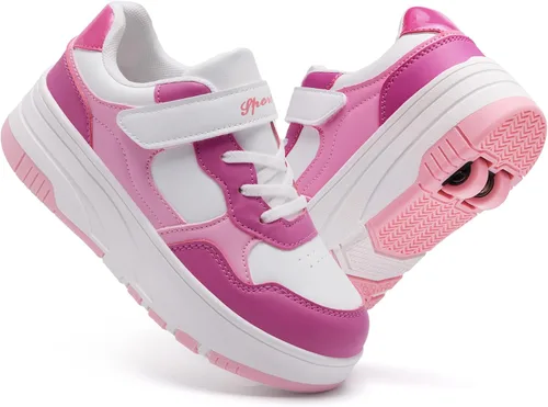 Miniatura 8 de Zapatos con ruedas para niños, zapatos de patinaje para niños y niñas, zapatillas atléticas con ruedas, adecuados para principiantes