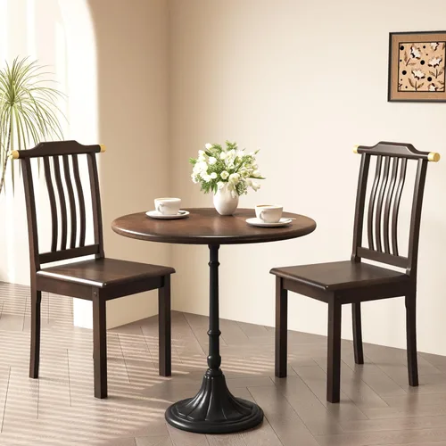 Juego de 2 sillas de comedor de madera maciza, sillas de comedor modernas de mediados de siglo, sillas de cocina y comedor de granja, silla vintage