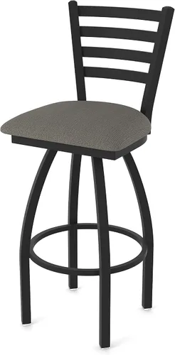 Miniatura 32 de 410 Jackie Taburete giratorio de 25 pulgadas con acabado antiarrugas negro y asiento de vinilo negro