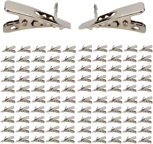 100 clips para flores de Navidad, 1.2 pulgadas, mini clip de boca de pez para corona, flores y árboles de Navidad, decoración de flores de pascua,
