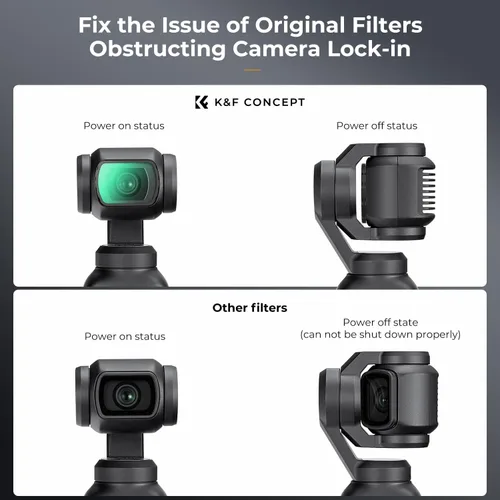 Miniatura 4 de K&F Concept Filtro de Difusión Magnético Negro de 1/4 para DJI Osmo Pocket 3, Filtros Creativos de Efecto Niebla Cinematográfica para el Combo