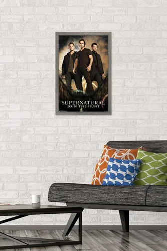 Miniatura 2 de Trends International Supernatural - Póster de pared de grupo, 14.725 x 22.375 pulgadas, versión con marco de madera tipo granero