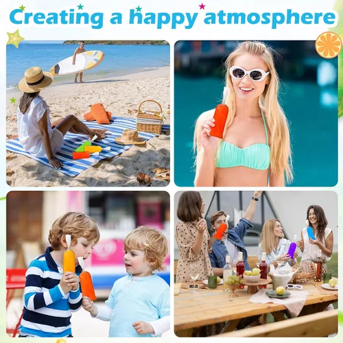 Miniatura 6 de Hoolerry 600 bolsas desechables para paletas de hielo, bolsas de plástico para helado con embudo plegable de silicona para hacer helados de yogur